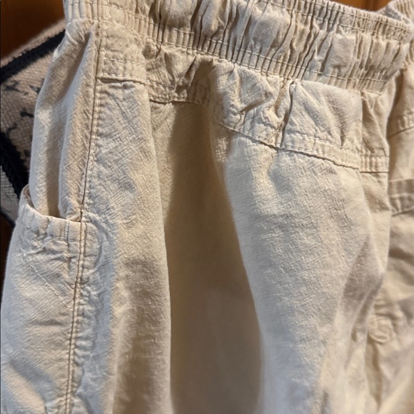 $5 bundled - Erika Light Tan Cotton Pants with ties on legs & waist - Picture 7 of 8